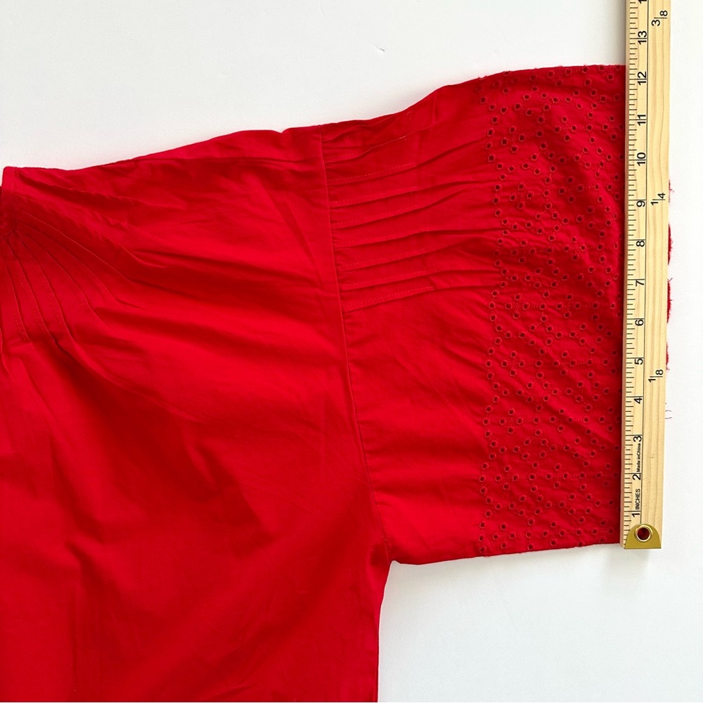 J.Crew Jolie Top in Eyelet Cotton Poplin in Vintage Red | XL | NWT - Picture 9 of 14